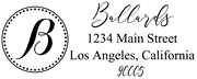 Solid Line and Dot Border Letter B Monogram Stamp Sample